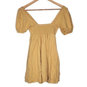 Show Me Your‎ Mumu Small S Dark Yellow Short Sleeve Baby Doll Top Women's